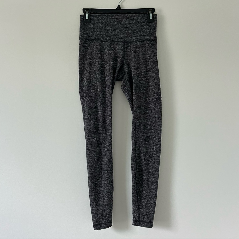 Lululemon Wunder Under High Rise Tight Luon Heathered Black 28in 6